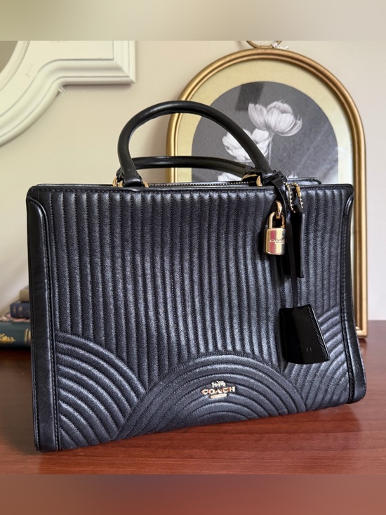 Coach Handbags - Coach Zoe Art Deco Quilted Satchel - Like New